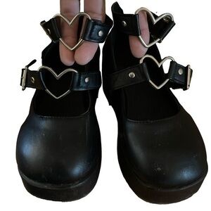 Mary Jane Crybaby Heart Buckle Lolita Doll Platforms GUC size 6.5